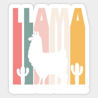 Save the Drama Funny Llama Retro Silhouette Funny Alpaca Sticker